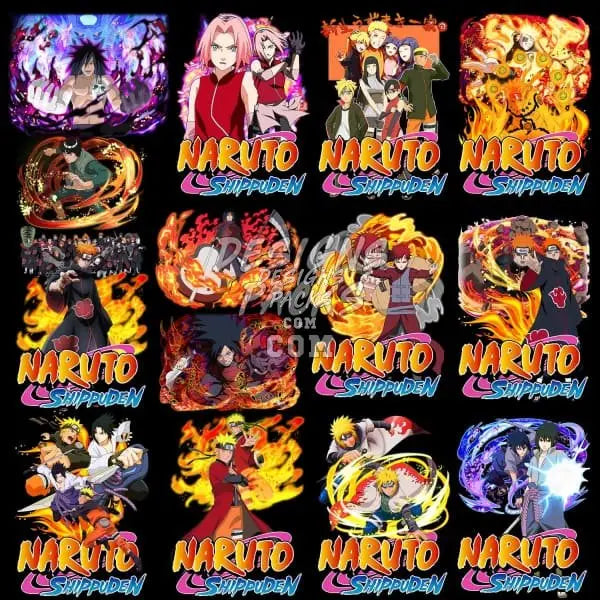 10 Naruto V2 Designs Bundle PNG designspacks