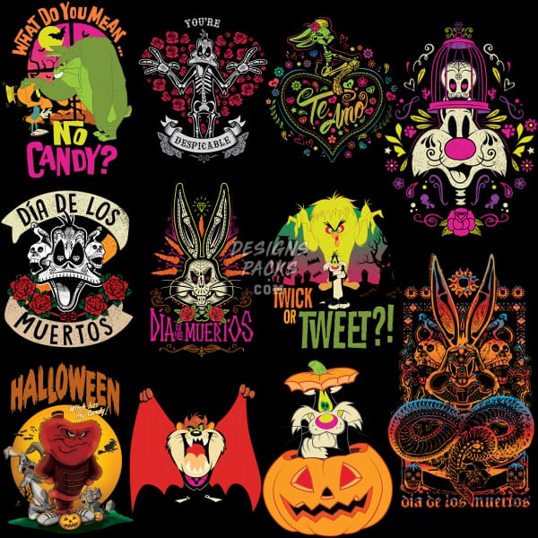 10 Halloween Cartoon Day Of The Deads Designs Bundle Png
