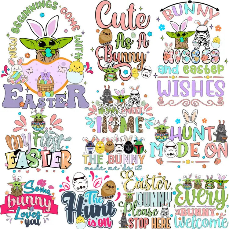 11 Cartoon Easter Day Space Baby Designs Bundle Png