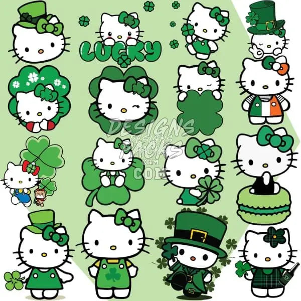 15 Cartoon St. Patricks Day Designs Bundle PNG designspacks