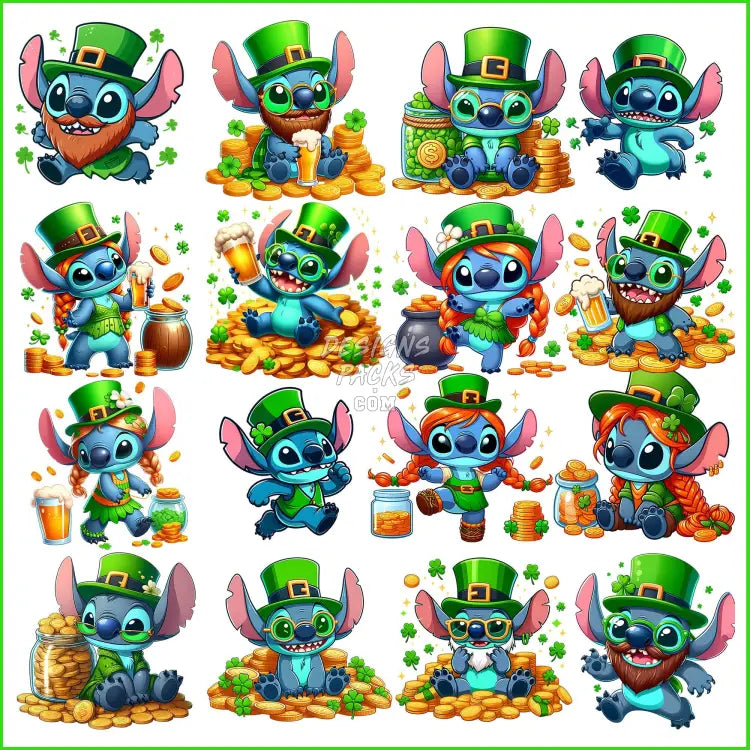 17 Stitch St. Patrick’s Day Designs Bundle Png