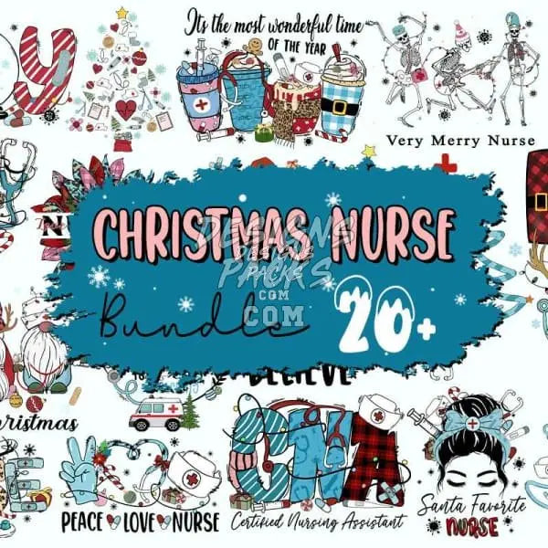 20 Christmas nurse Designs Bundle PNG designspacks