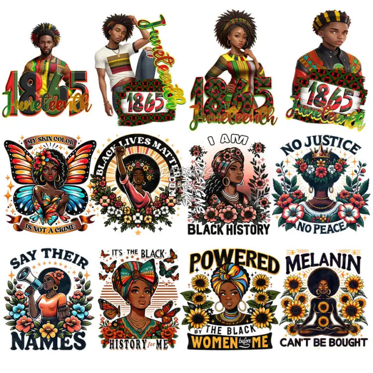 24 Colorful Juneteenth Black History Designs Bundle Png