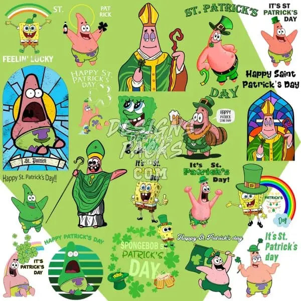 26 Cartoon St. Patricks Day Designs Bundle PNG designspacks