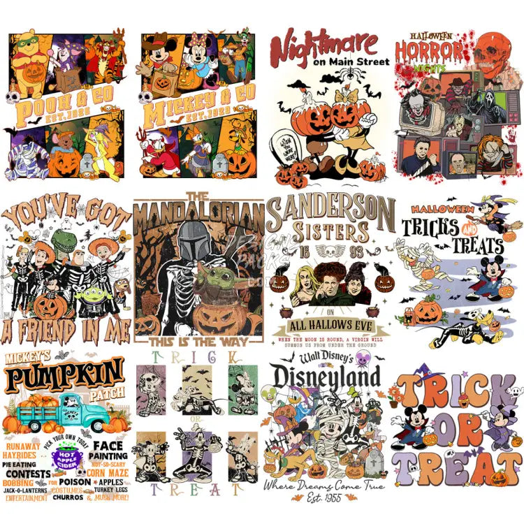 32 Halloween Cartoon Mix Designs Bundle Png