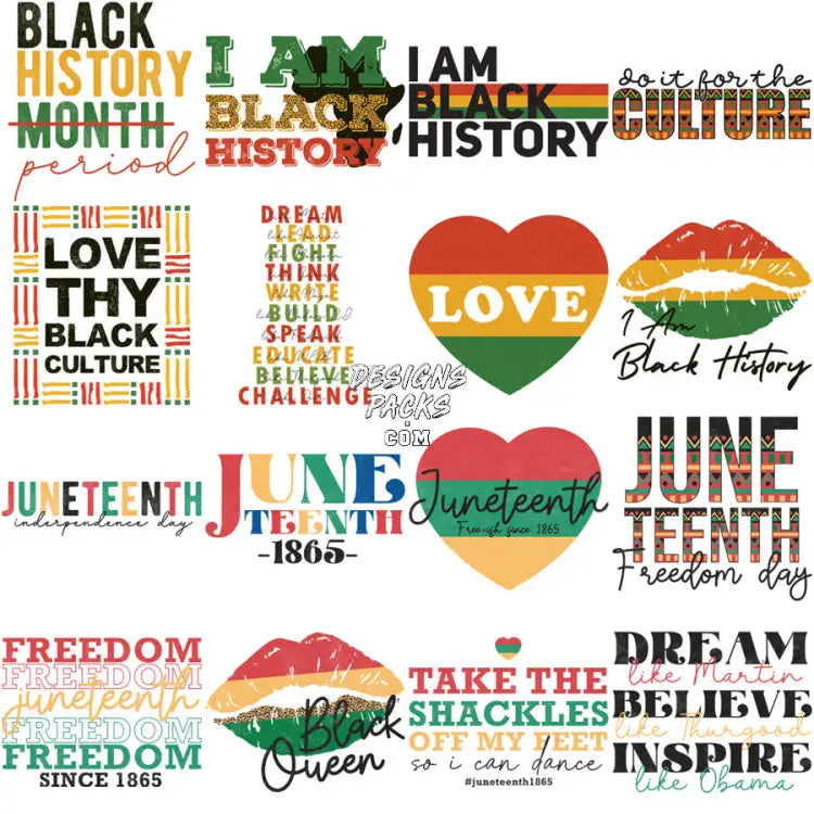 36 Black History Month Designs Bundle Png