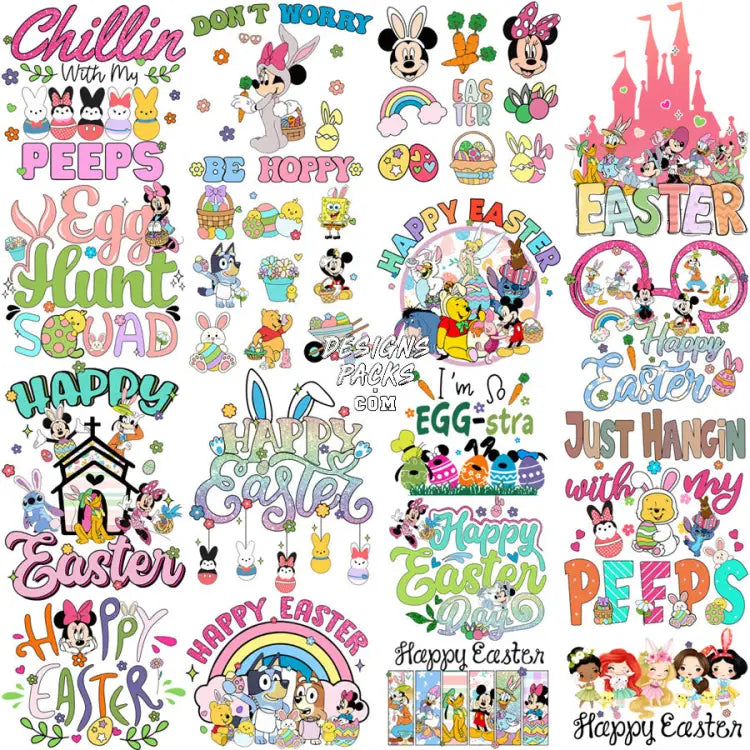 40 Cartoon Easter Day Mixed Designs Bundle Png
