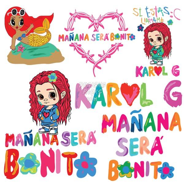 5 Karol G Music Designs Bundle Png Svg