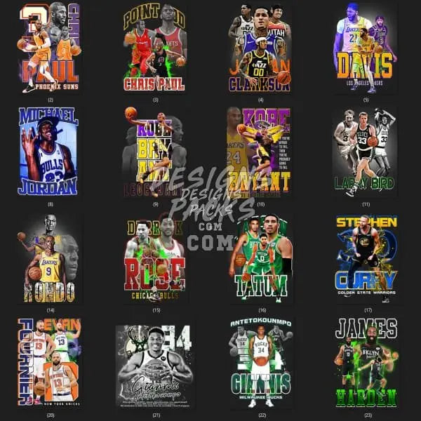 60 Basketball Designs Bundle PNG designspacks