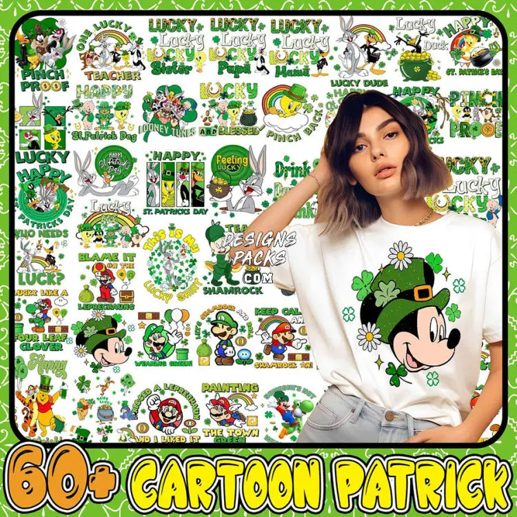 60 Cartoon St. Patrick’s Day Designs Bundle Png
