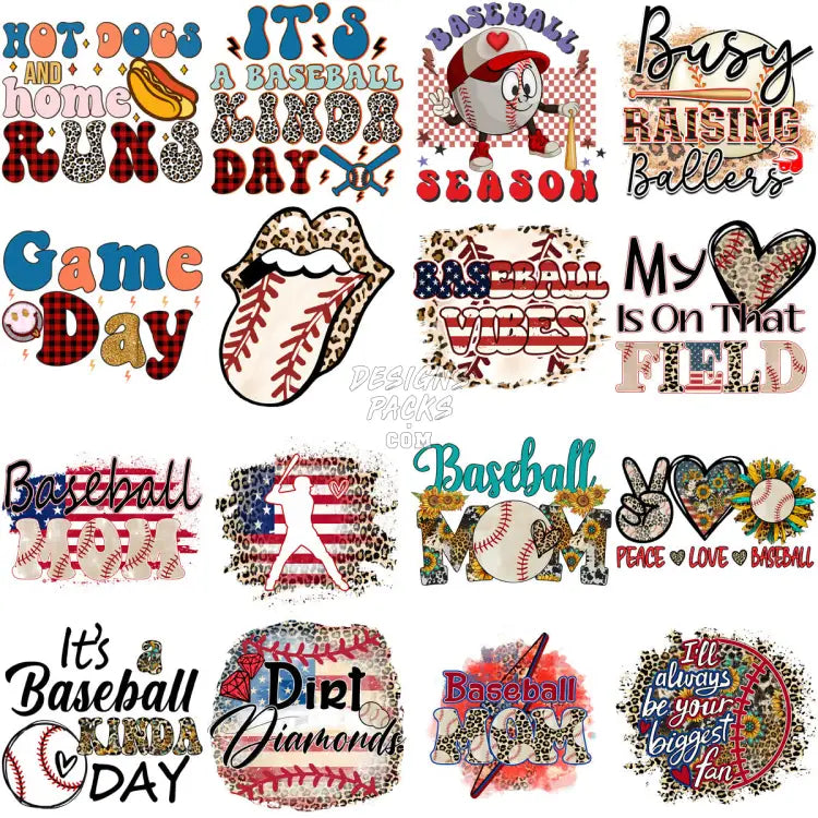 69 Baseball Designs Bundle Png