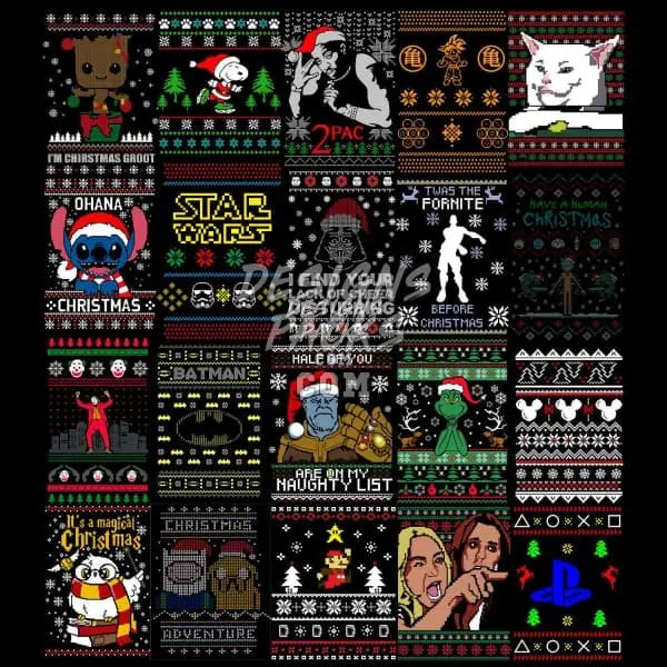 81 Ugly Christmas Designs Bundle PNG designspacks