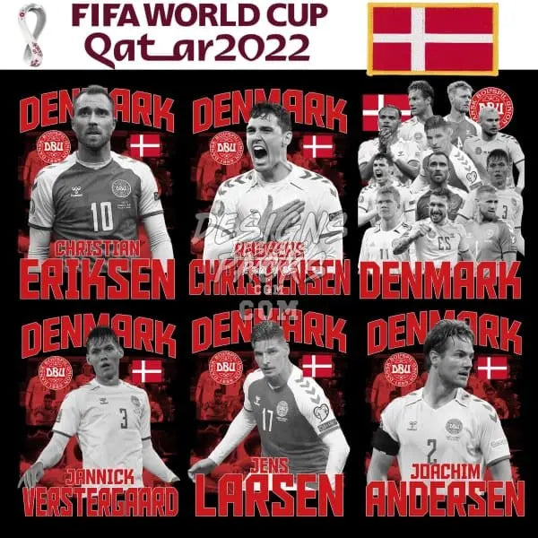 Denmark World Cup Qatar 2022 - 12 Designs Pack PNG designspacks