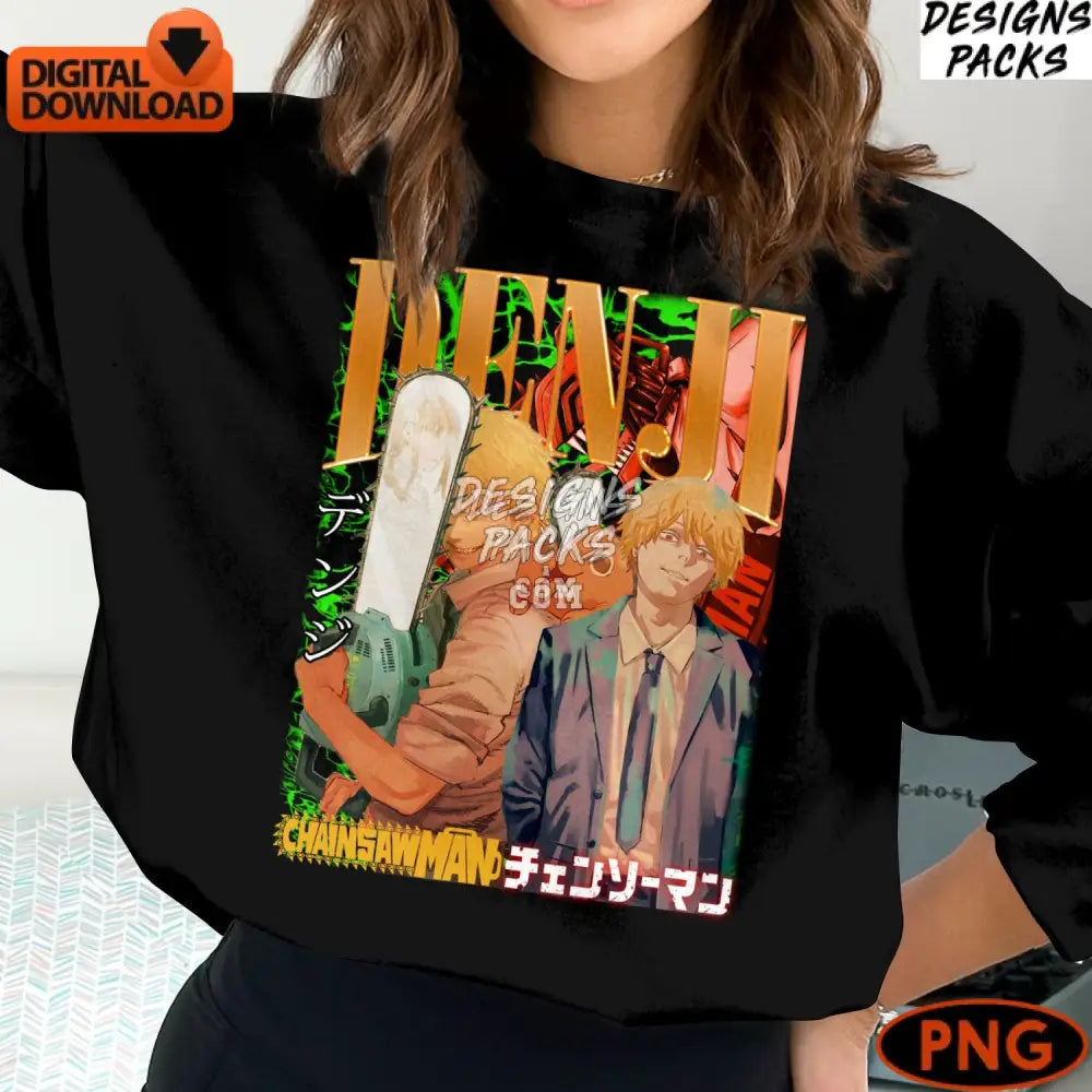Chainsaw Man Anime Art Digital Download Vibrant Character Display Manga Fans