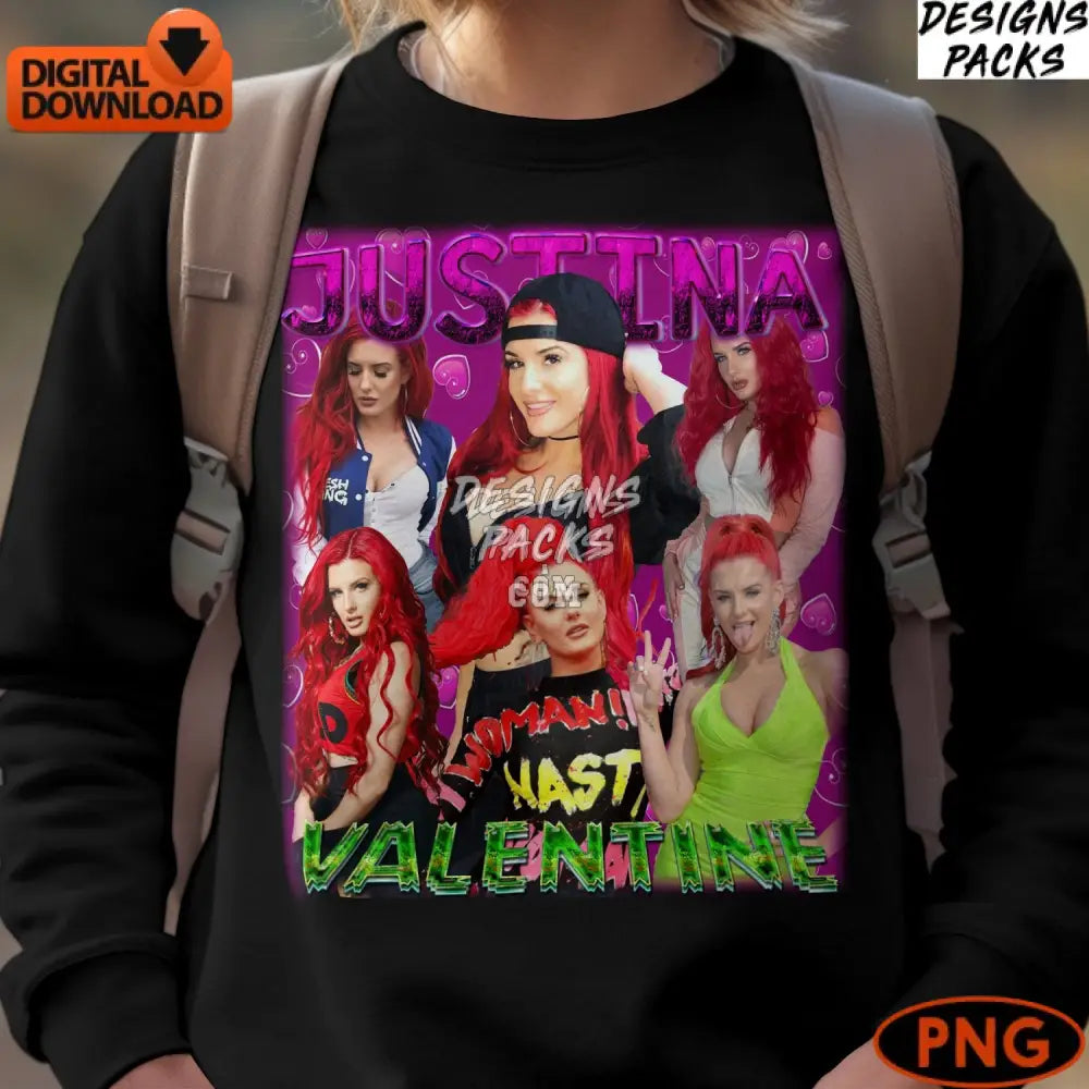 Justina Valentine Digital Art Red Hair Celebrity Png Download Hip Pop Inspired