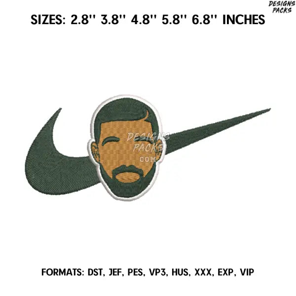 Nike Drake Embroidery Design File, Music Embroidery Design,.