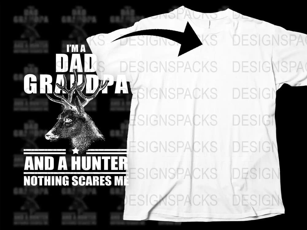 Dad Grandpa Hunter T-Shirt Design with Deer Graphic