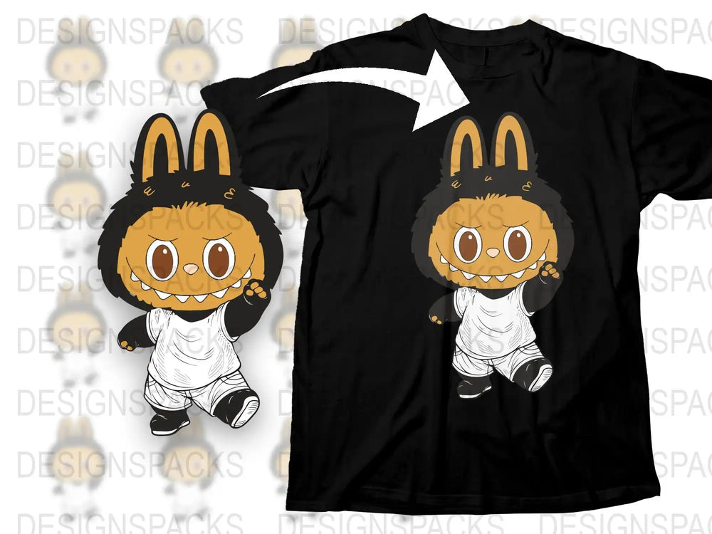Cute Halloween bunny pumpkin character design for t-shirt, print-ready PNG SVG DTF DTG