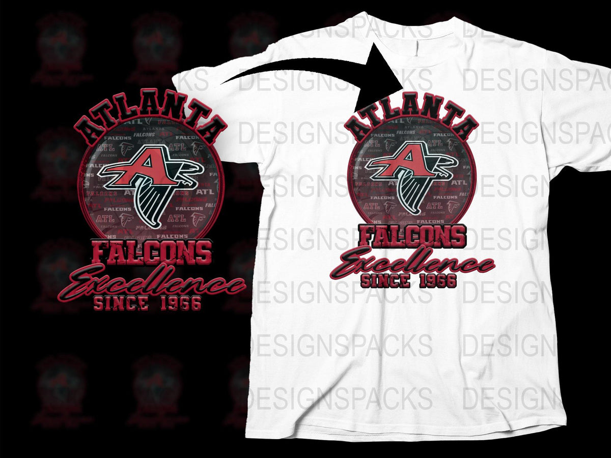 Vintage Atlanta Falcons T-Shirt, Excellence Since 1966, Classic Red and White NFL Tee Design