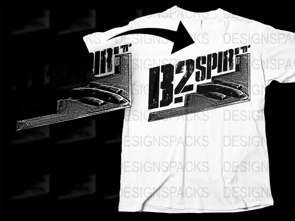 B-2 Spirit bomber t-shirt design, print-ready PNG for DTF/DTG, aviation graphic tee