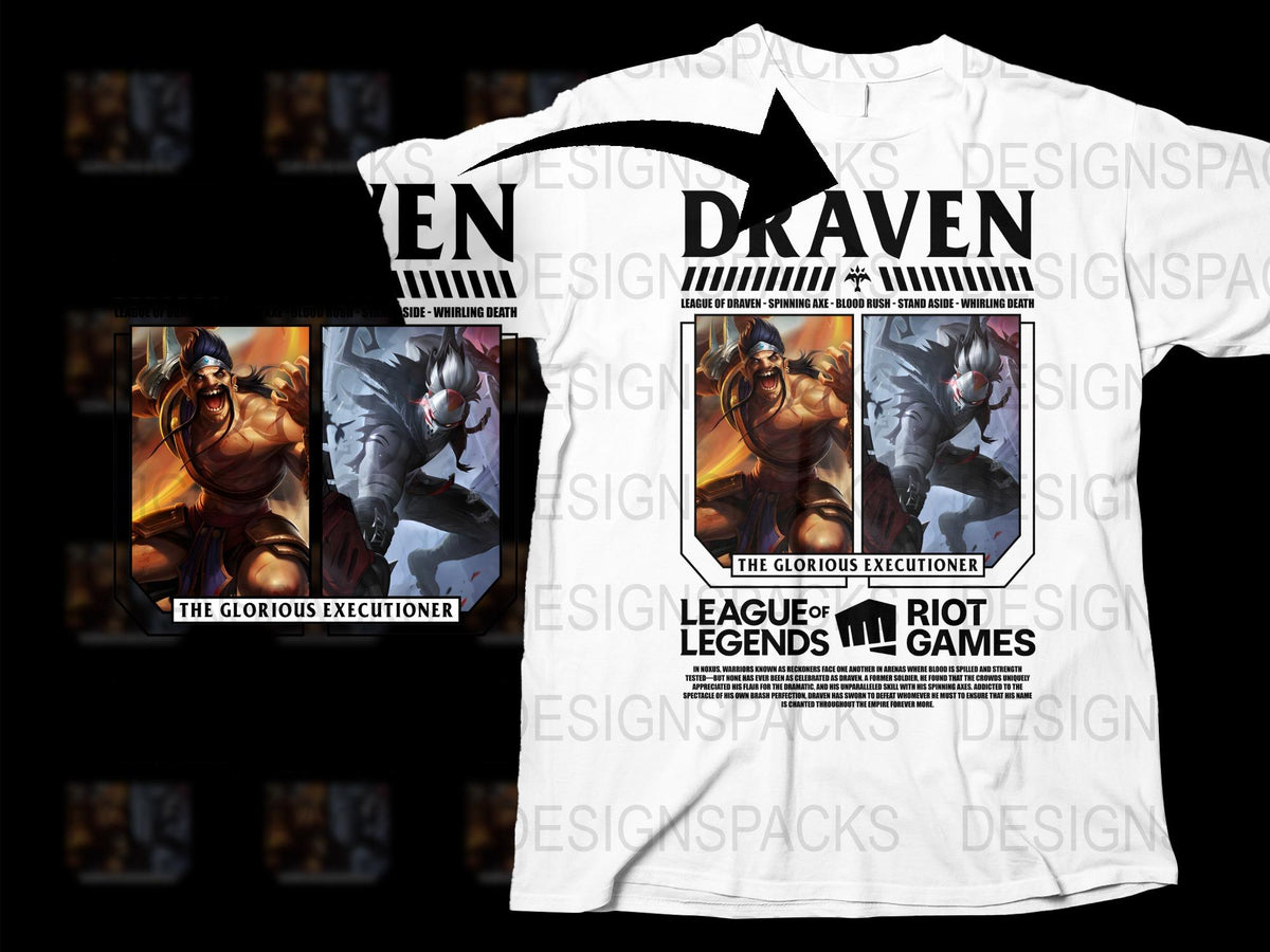 League of Legends Draven T-Shirt, The Glorious Executioner Graphic Tee, Gamer Clothing Gift