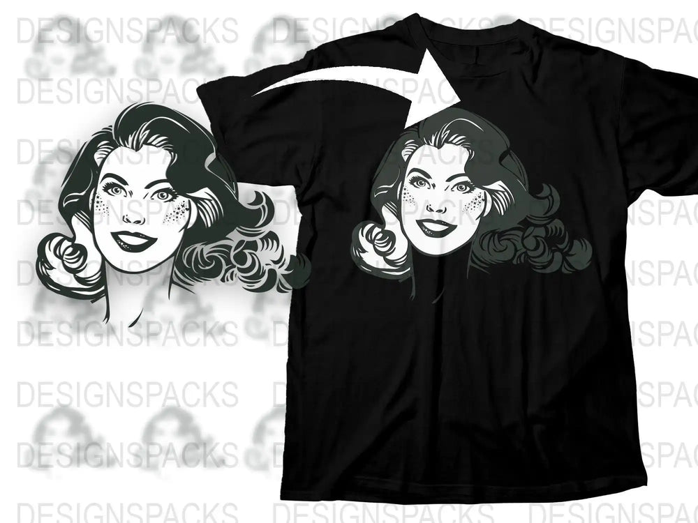 Retro Style Graphic of Betty Png Digital Download