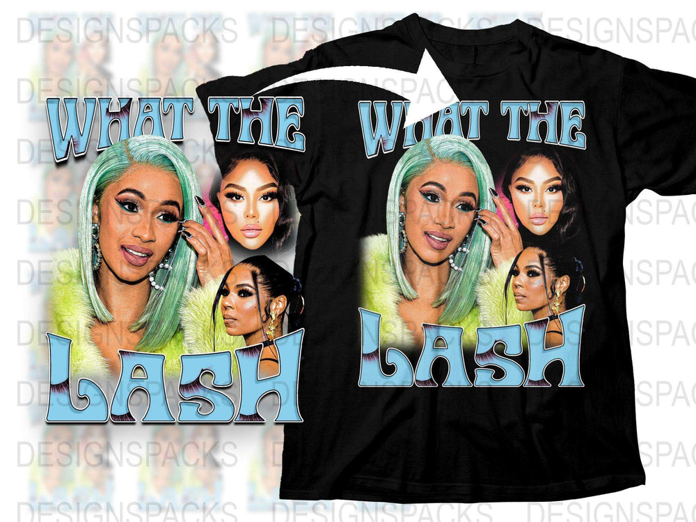 Graphic T-Shirt 'What the Lash' Bold Text Celebrity Inspired Fashion Tee, Trendy Streetwear Top