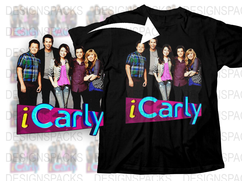 ICarly Cast Graphic T-Shirt, Vintage TV Show Tee, Unisex Pop Culture Shirt, Retro Fan Gift Idea, Black Cotton Top