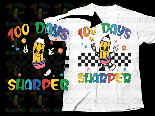 100 Days Sharper Colorful Png Digital Download