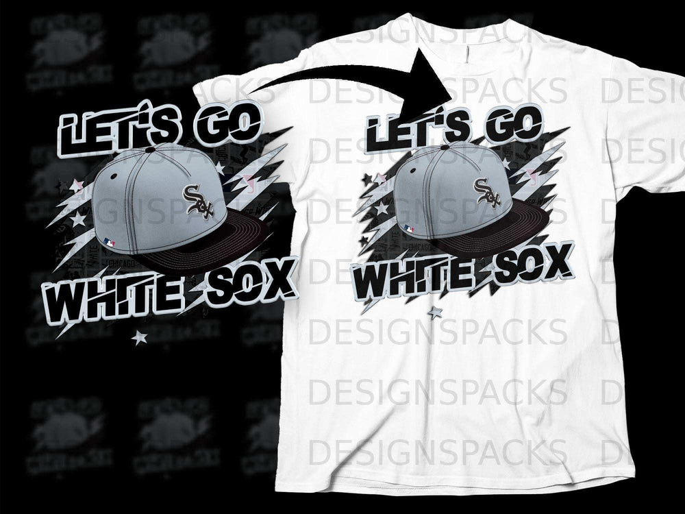 Let's Go White Sox Graphic Tee with Cap Design