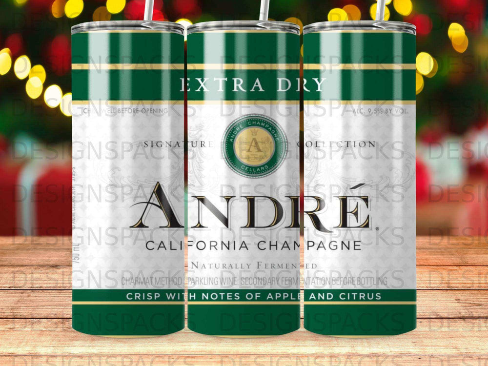 André Extra Dry California Champagne bottle with tasting notes.