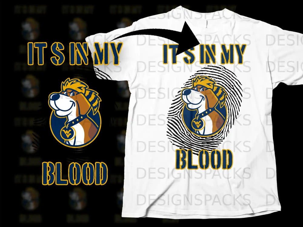 It's In My Blood Dog Character Design T-Shirt