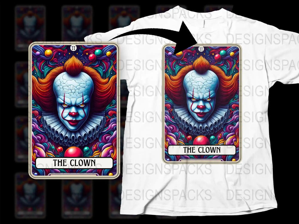 Colorful Clown Graphic T-Shirt, Vintage Circus Art Tee, Unique Horror Clown Design, Unisex Clothing