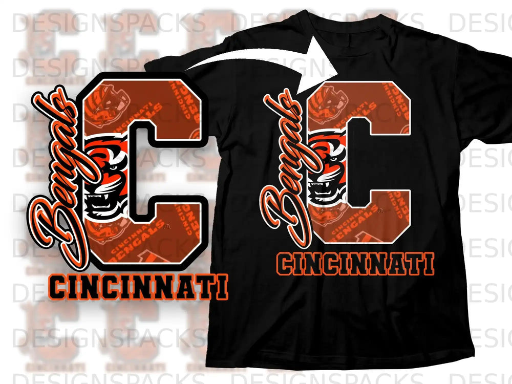 Cincinnati Bengals C Logo Graphic Tee Shirt
