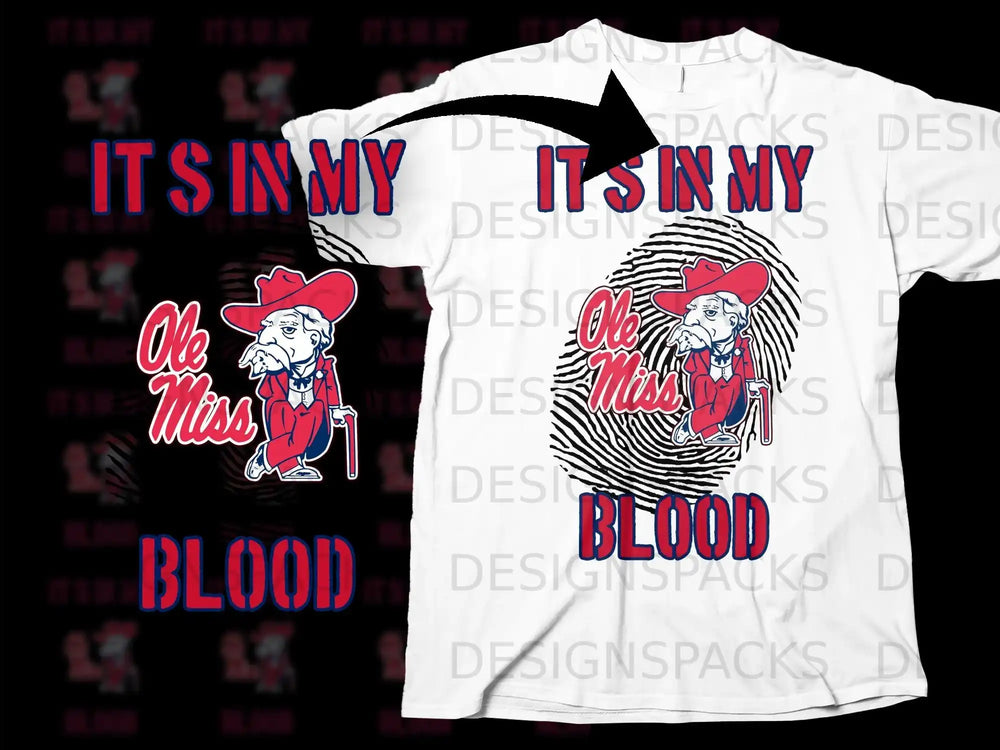Its In My Blood Ole Miss Fan Graphic Shirt