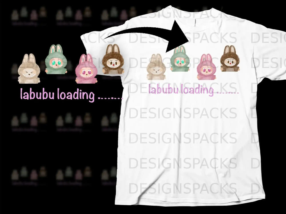 Labubu Loading Cute Cartoon Characters Shirt
