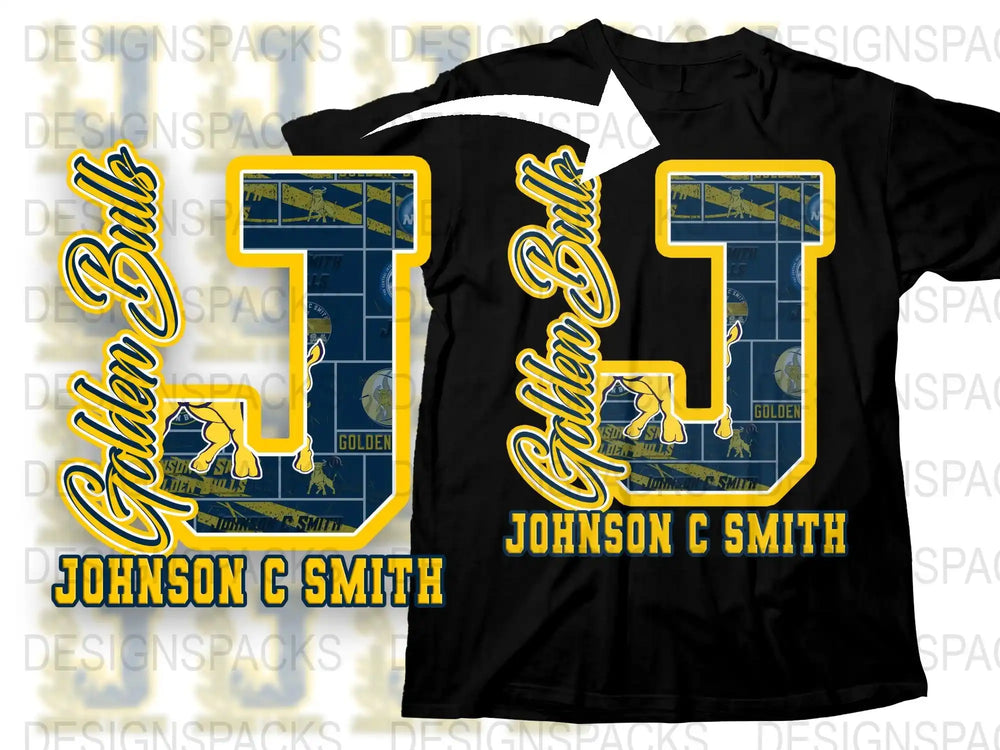 Johnson C Smith Golden Bull T-Shirt, Vintage College Sports Apparel, Graphic Tee