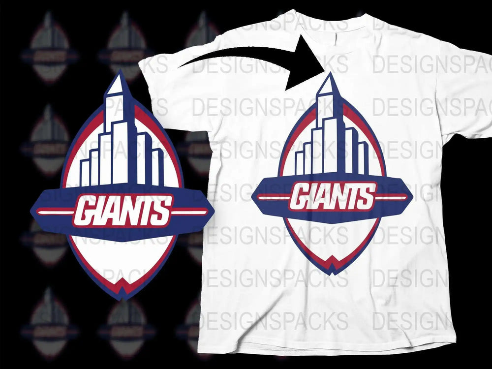Giants City Skyline Graphic T-Shirt, Sports Fan Tee, Urban Style Shirt, Cool City Emblem Design Apparel