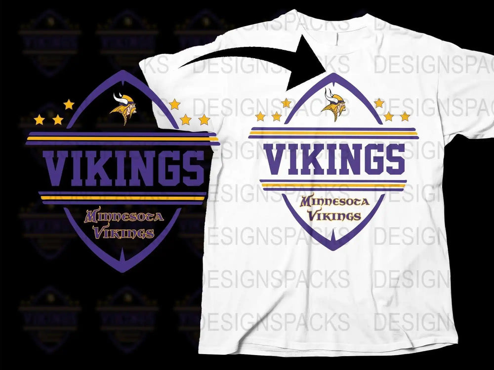 Minnesota Vikings T-Shirt, Classic Logo, White Unisex Tee, NFL Football Fan Gear, Sports Apparel, Collectible Shirt, Graphic Tee, Casual
