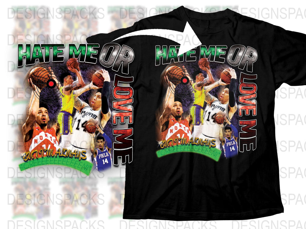 Hate Me or Love Me Basketball T-Shirt, Colorful Sports Graphic Tee, Unisex Basketball Apparel, Fan Wear