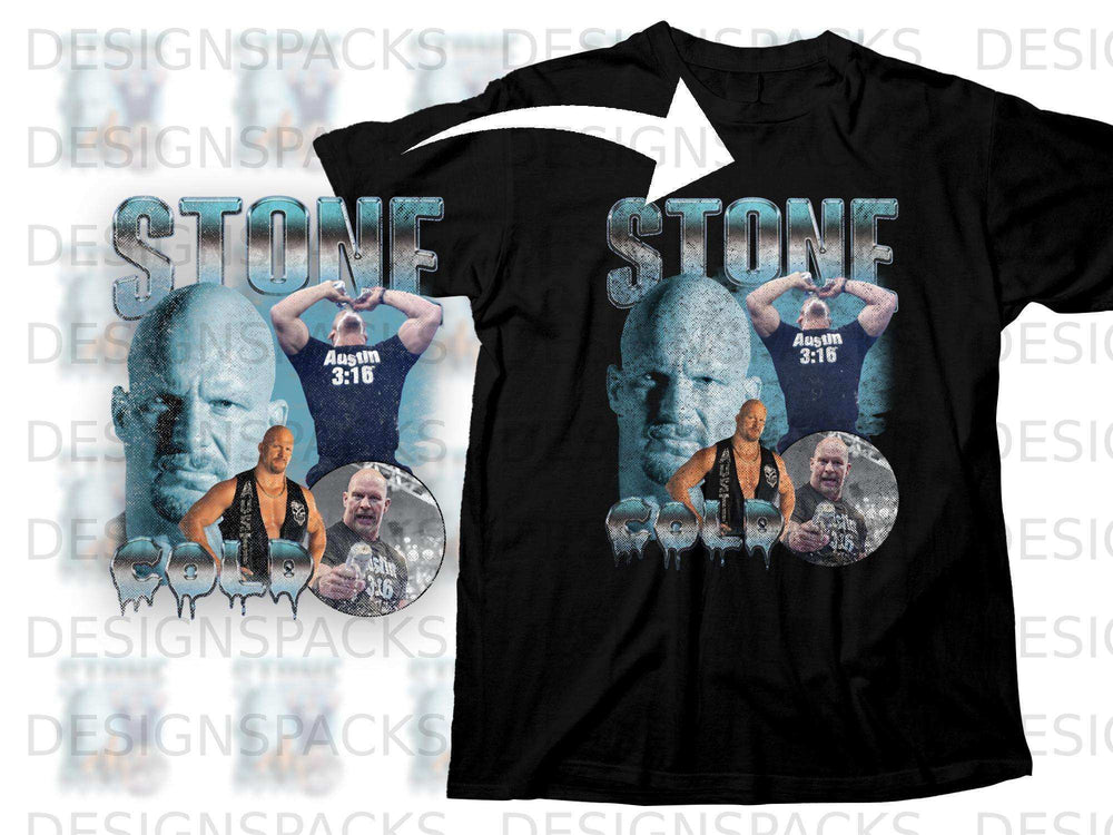 "Stone Cold" Steve Austin "Austin 3:16" graphic t-shirt design.