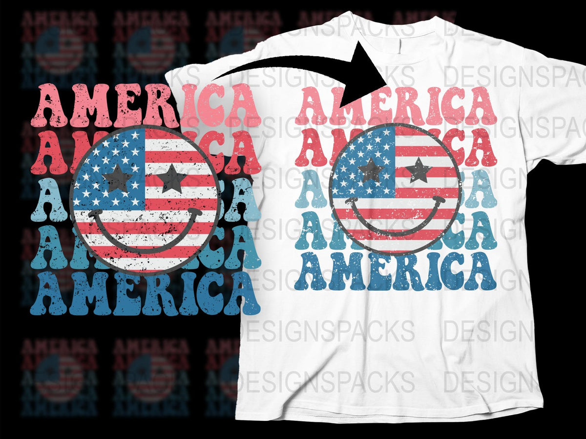 Patriotic America T-Shirt, Distressed Flag Print, Unisex USA Flag Tee, Red White Blue Top
