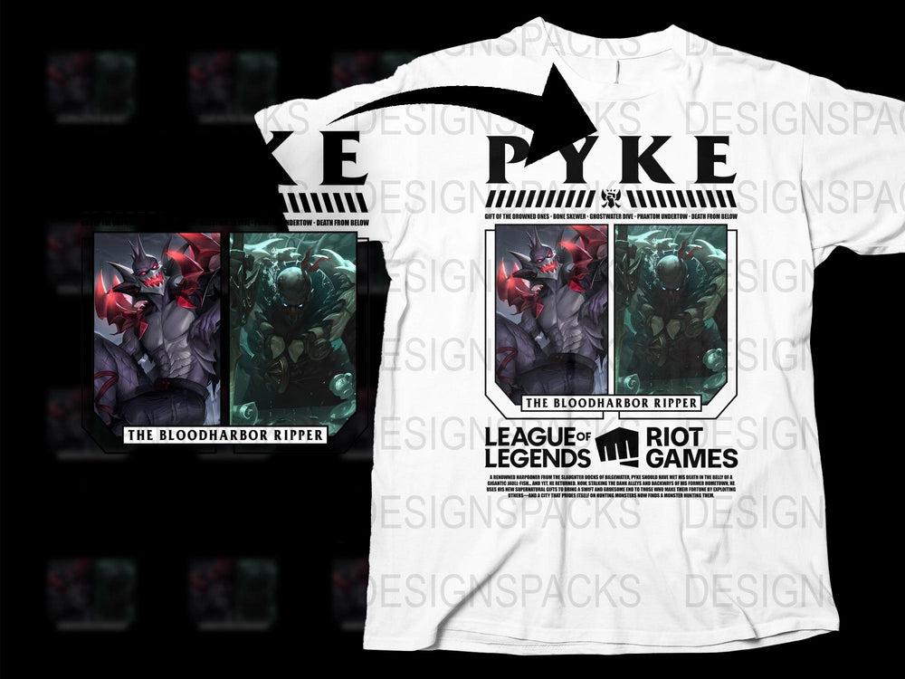 League of Legends Pyke T-Shirt, Bloodharbor Ripper Graphic Tee, Riot Games Merchandise, Gaming Apparel