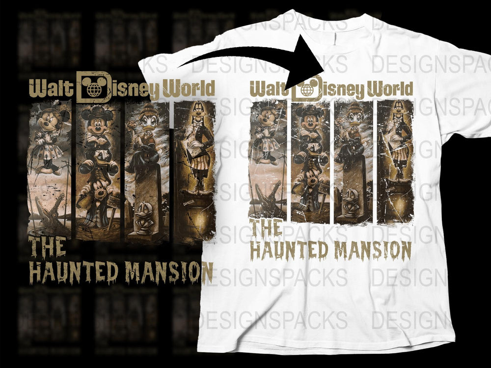 Disney Haunted Mansion T-Shirt, Vintage Look Disney World Tee, Retro Graphic Tee for Adults and Kids