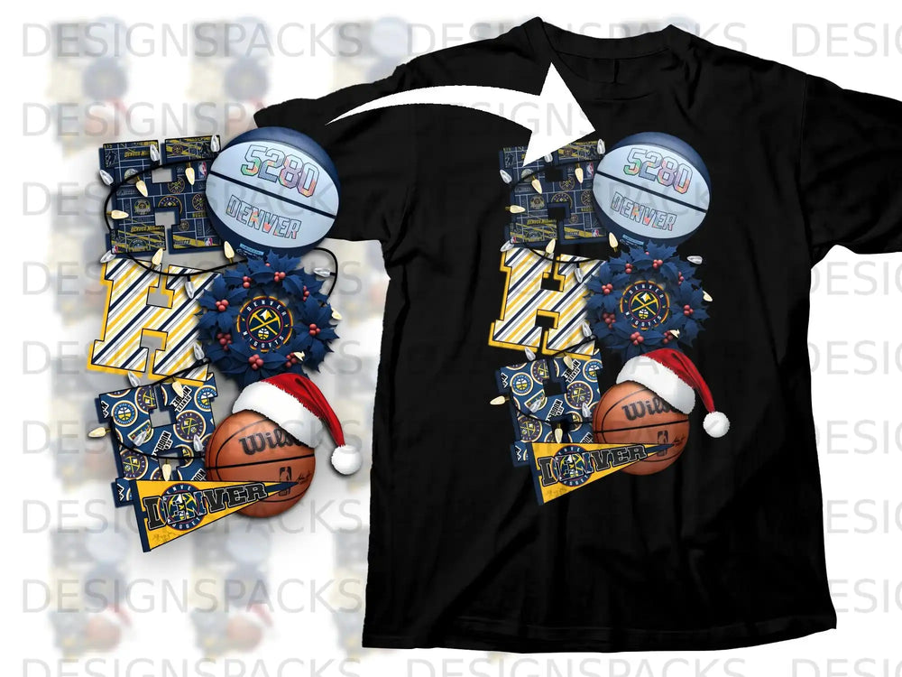 Festive Denver Basketball Fan Apparel Collection Shirt