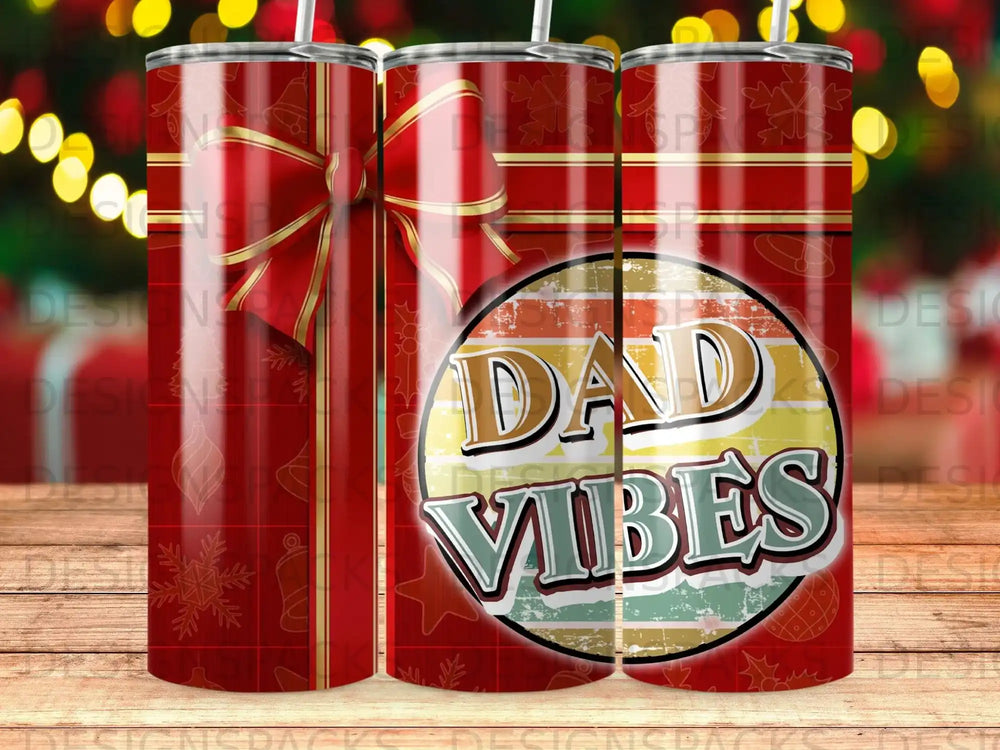 Dad Vibes Red Christmas Holiday Tumbler Gift product type