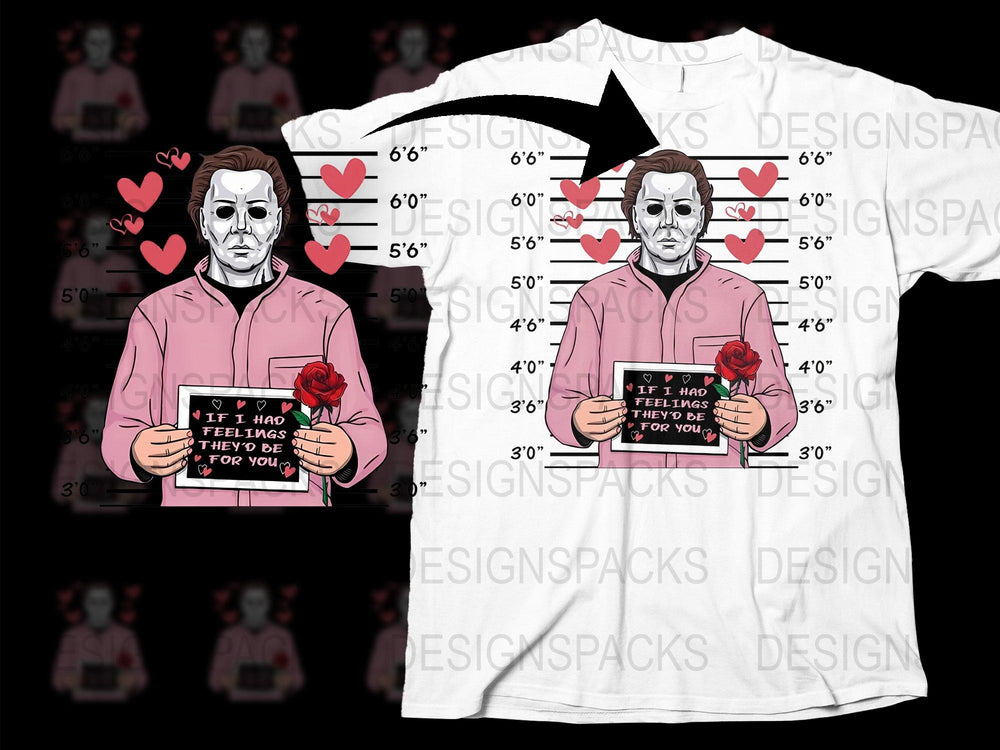 Horror Movie Character T-Shirt, Funny Valentine's Day Gift, Men's Women's Unisex Tee