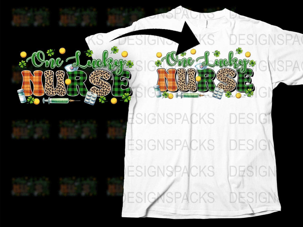 One Lucky Nurse St. Patrick's Day T-Shirt, Green Clover Nursing Tee, Festive Medical Staff Apparel, Unisex Irish Celebration Shirt