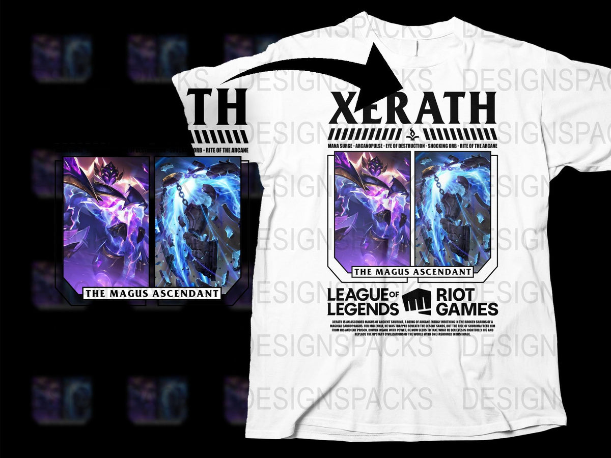 League of Legends Xerath T-Shirt, The Magus Ascendant Graphic Tee, Gamer Clothing, Riot Games Merchandise