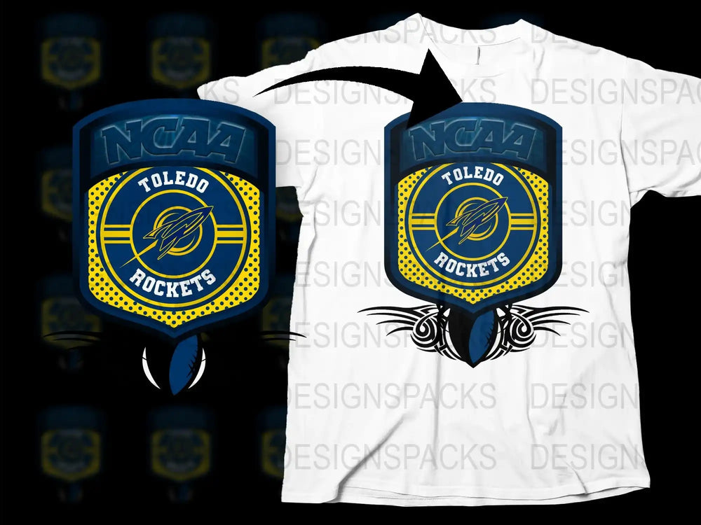 NCAA Toledo Rockets Team Logo T-Shirt and Foam Finger Set, Sports Fan Gear